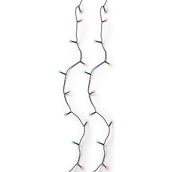 Guirnalda multifunción, uso exterior, basic, multicolor, cable negro, 180 leds, 13,5 m